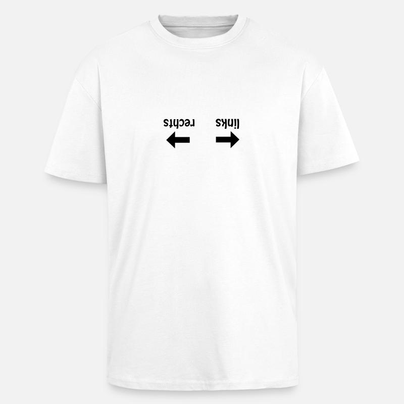Gauche Droite Cheat Sheet - T-shirt unisexe oversize épais - blanc