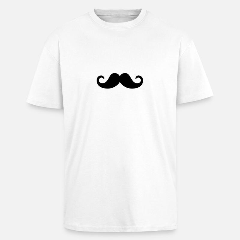 Moustache Bart - Oversized Heavyweight Unisex T-Shirt - Weiß