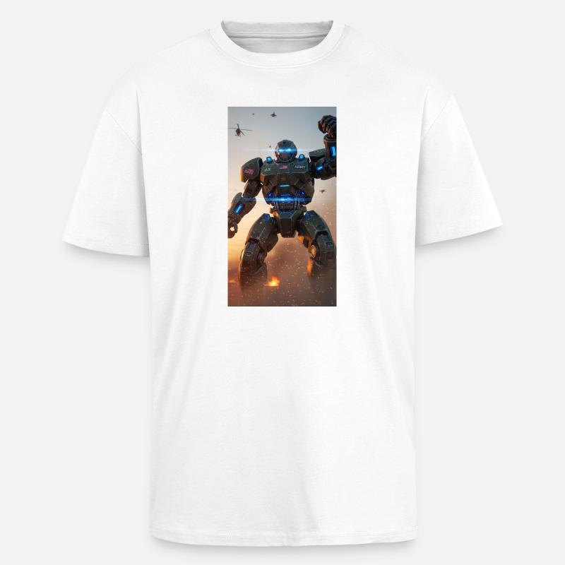 Eiserner Wächter-Mech - Oversized Heavyweight Unisex T-Shirt - Weiß