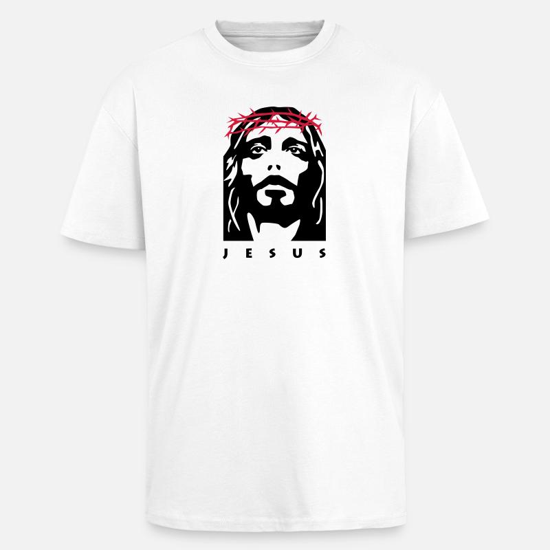 jesus - Oversized Heavyweight Unisex T-Shirt - Weiß