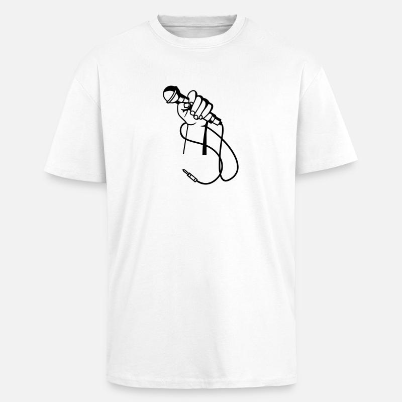 Micro Hand - Unisex Oversized Heavyweight T-shirt - white