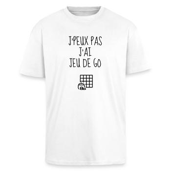 Go-Spiel Go Sport Strategie Spieler - Oversized Heavyweight Unisex T-Shirt - Weiß - Vorne - Alina (178cm) & Michal (187cm)