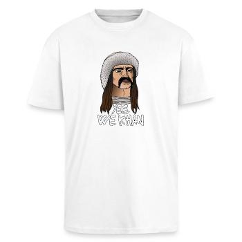 Yes, we Khan ! - T-shirt unisexe oversize épais - blanc - Devant - Alina (178cm) & Michal (187cm)