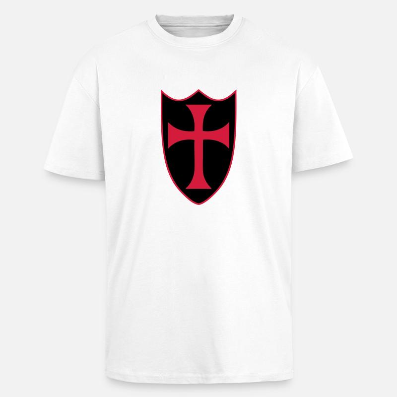 templar cross - Oversized Heavyweight Unisex T-Shirt - Weiß