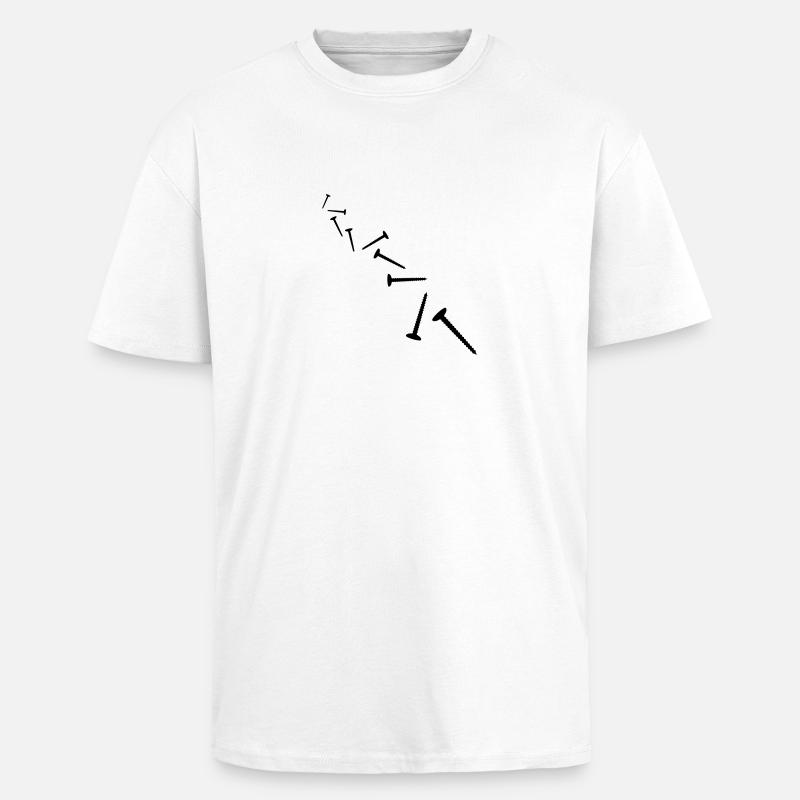 Screws Pattern - Unisex Oversized Heavyweight T-shirt - white