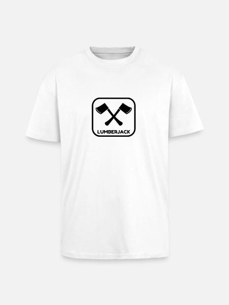 bûcheron / forêt / arbre / bois - T-shirt unisexe oversize épais - blanc