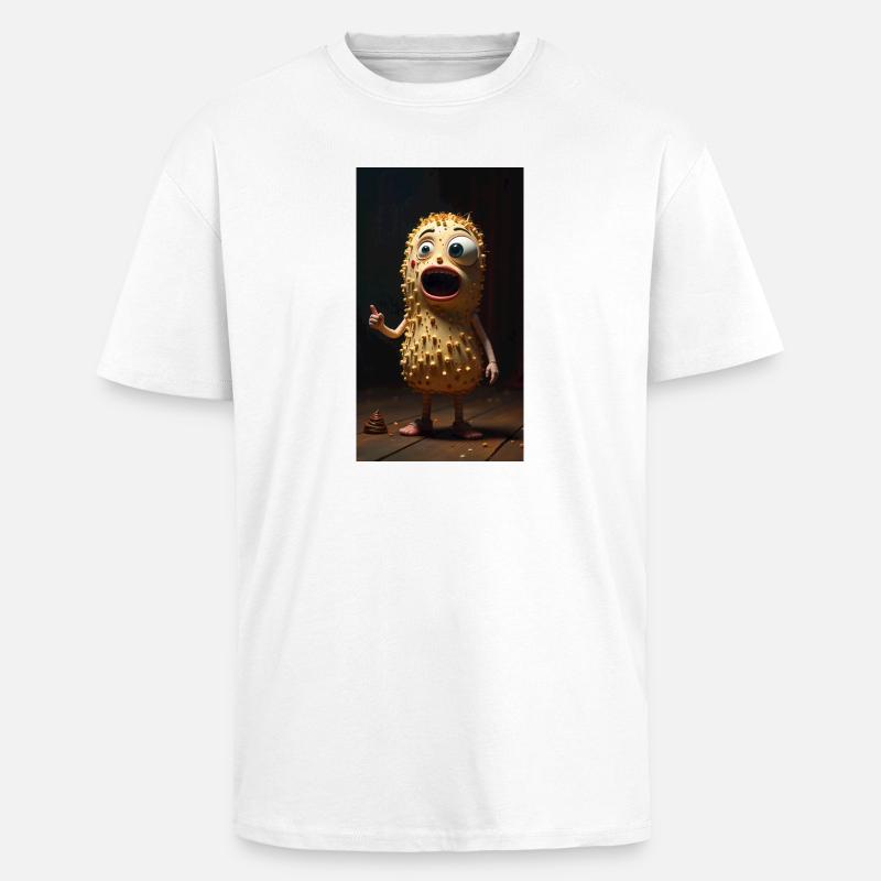 Spiky Peanut Maskottchen - Oversized Heavyweight Unisex T-Shirt - Weiß