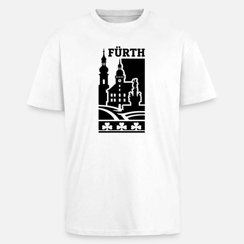 Fürth Silhouette Wahrzeichen - Oversized Heavyweight Unisex T-Shirt - Weiß