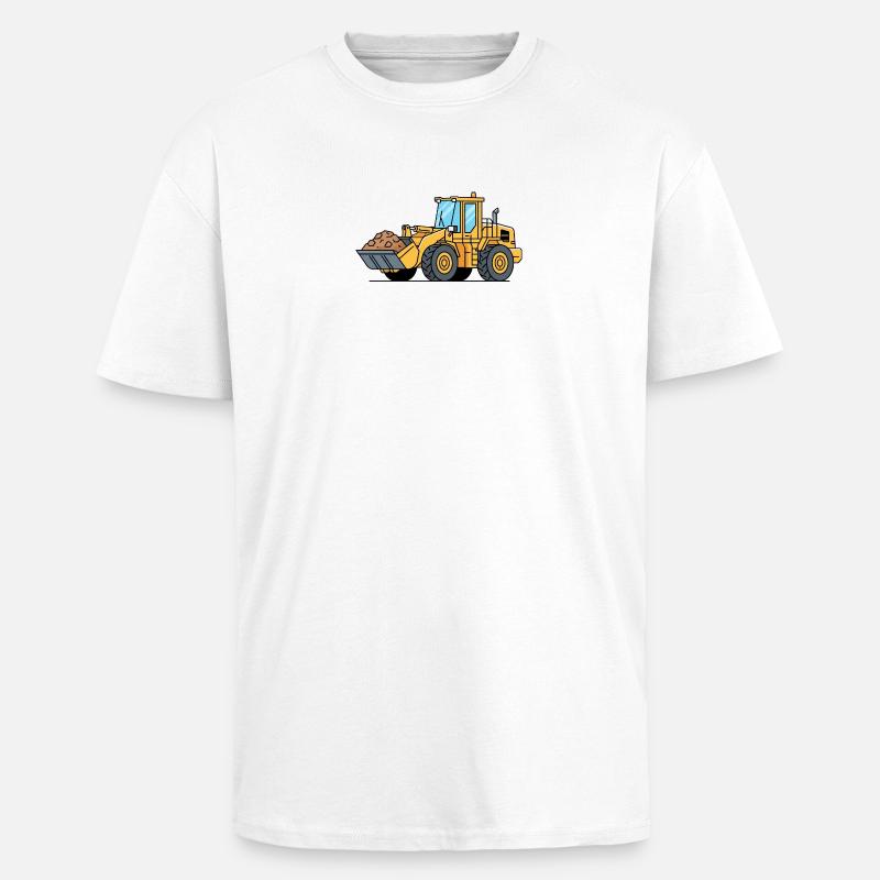 Wheel loader construction machine - Unisex Oversized Heavyweight T-shirt - white