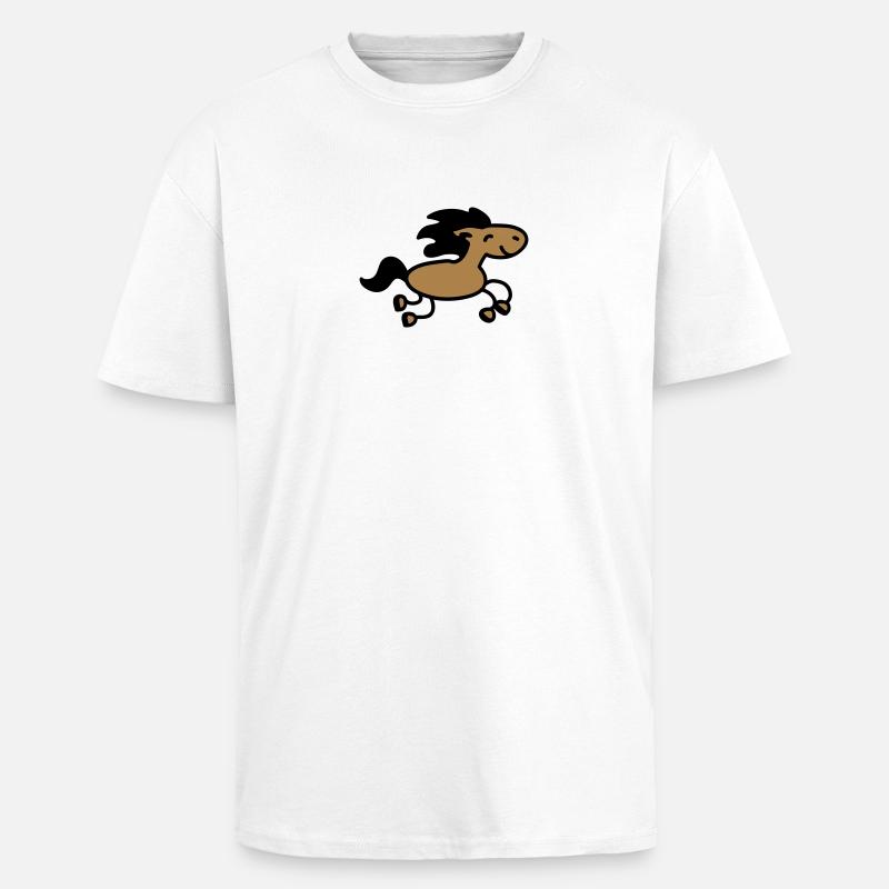 Pferd springt 2 - Oversized Heavyweight Unisex T-Shirt - Weiß