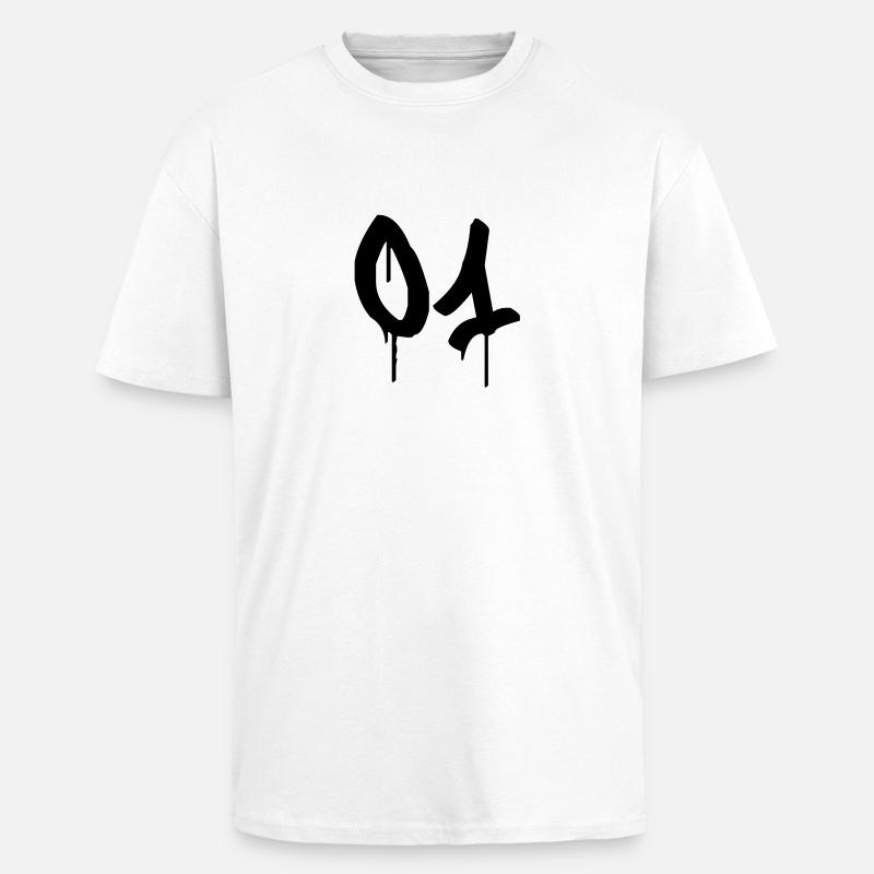 Graffiti: 01 - T-shirt unisexe oversize épais - blanc