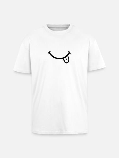 Smiley Langue - T-shirt unisexe oversize épais - blanc