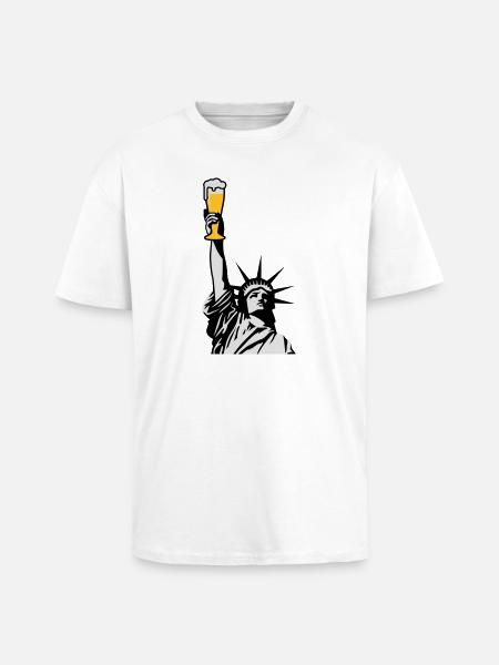 Free Beer - Unisex Oversized Heavyweight T-shirt - white