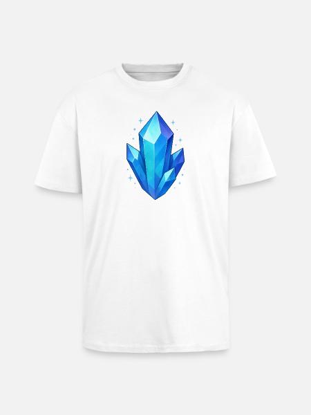 Blue Crystal Cluster - Unisex Oversized Heavyweight T-shirt - white