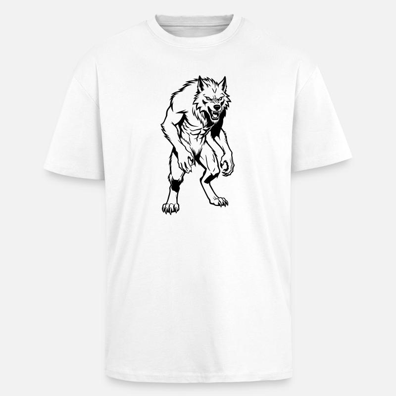 Werewolf - Unisex Oversized Heavyweight T-shirt - white
