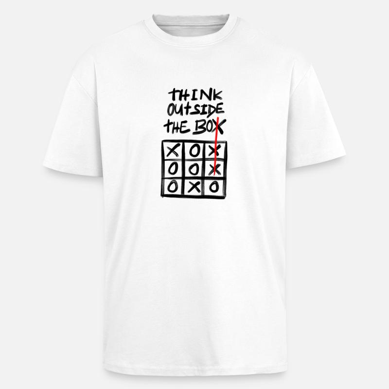 think outside the box - Oversized Heavyweight Unisex T-Shirt - Weiß
