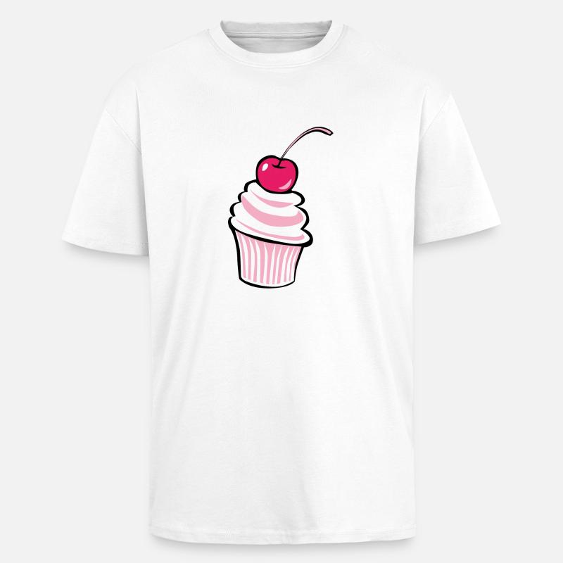 Kirsche Cupcake - Design! - Oversized Heavyweight Unisex T-Shirt - Weiß