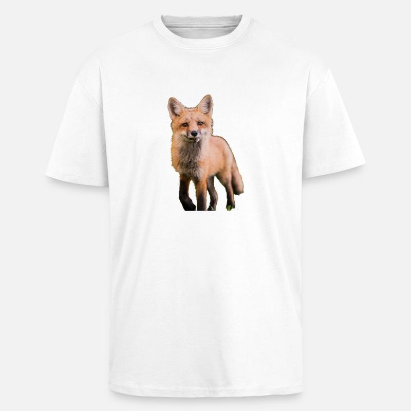 Fuchs - Oversized Heavyweight Unisex T-Shirt - Weiß