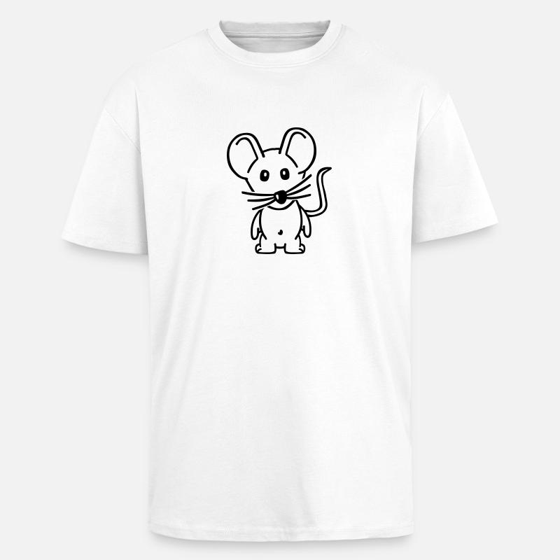Maus - Oversized Heavyweight Unisex T-Shirt - Weiß