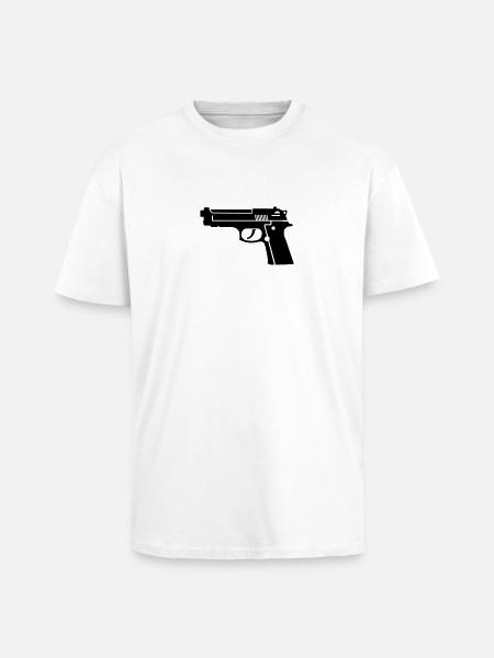 Pistole - Oversized Heavyweight Unisex T-Shirt - Weiß