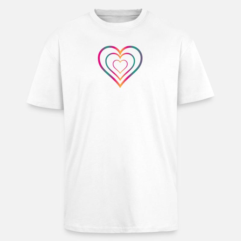HERZ - Oversized Heavyweight Unisex T-Shirt - Weiß