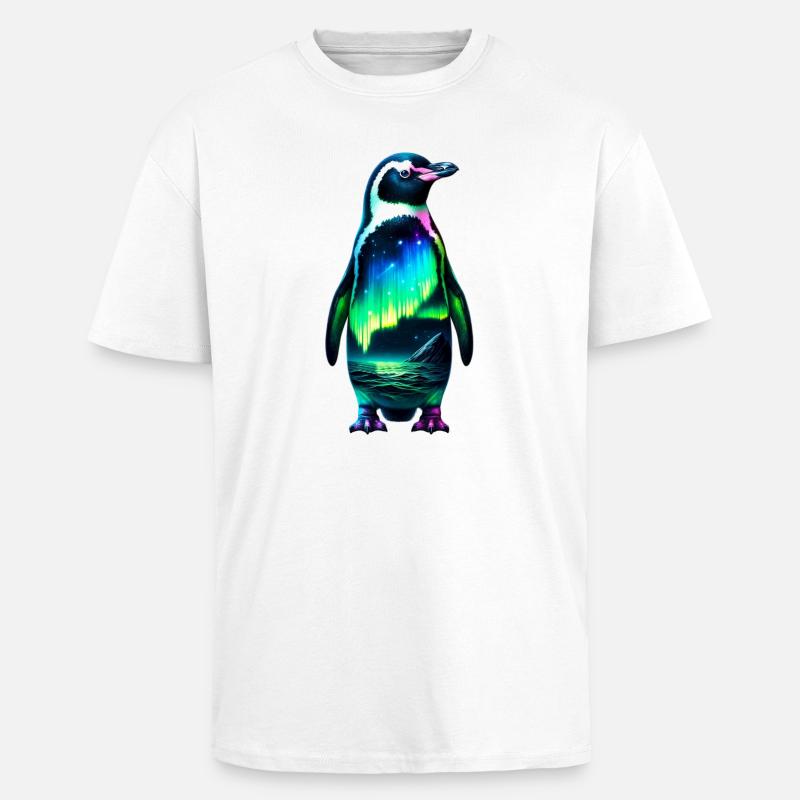 Pinguin - Oversized Heavyweight Unisex T-Shirt - Weiß