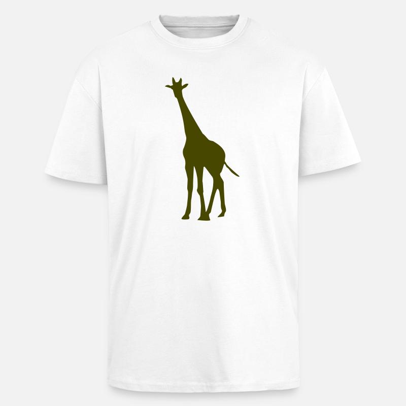 Giraffe - Oversized Heavyweight Unisex T-Shirt - Weiß