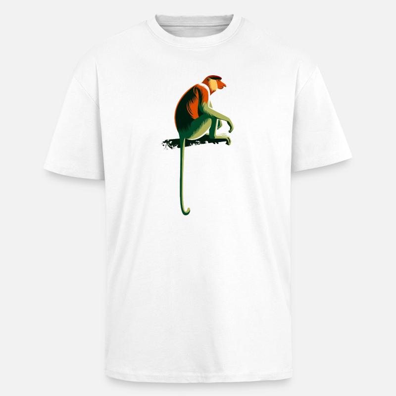 Proboscis monkey - Unisex Oversized Heavyweight T-shirt - white