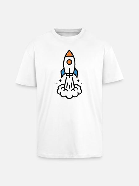 Rocket Launch Space Comic - Unisex Oversized Heavyweight T-shirt - white