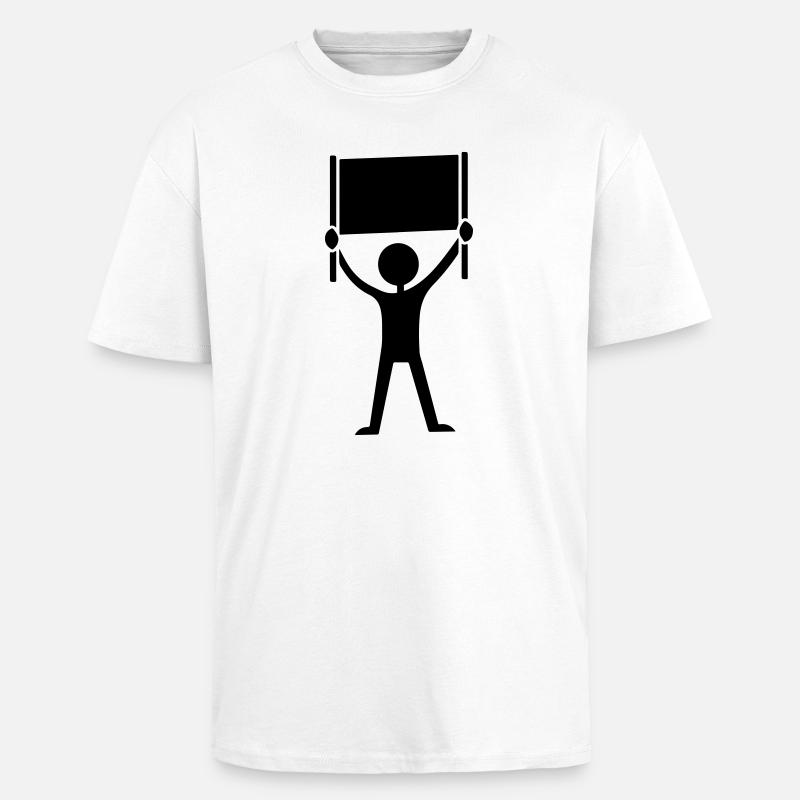 Botschaft Demonstration - Oversized Heavyweight Unisex T-Shirt - Weiß