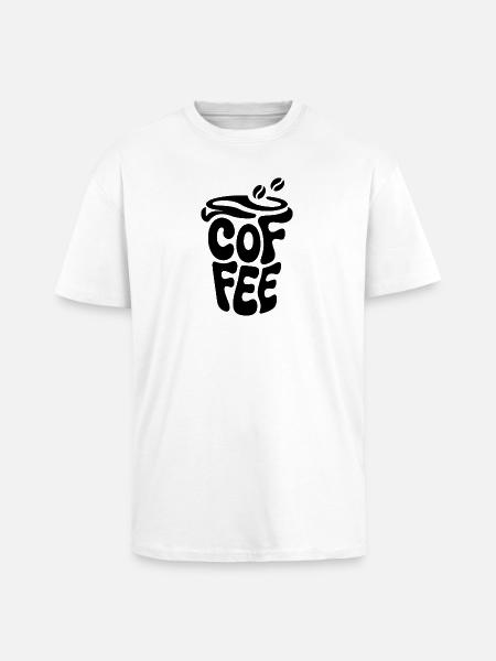 Coffee - Cool Café Logo - Unisex Oversized Heavyweight T-shirt - white