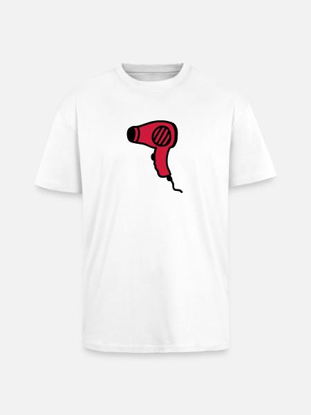 Sèche-cheveux - Sèche-cheveux - T-shirt unisexe oversize épais - blanc