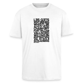 Bike Parks - Unisex Oversized Heavyweight T-shirt - white - Front - Alina (178cm) & Michal (187cm)