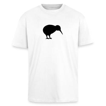 Kiwi - T-shirt unisexe oversize épais - blanc - Devant - Alina (178cm) & Michal (187cm)