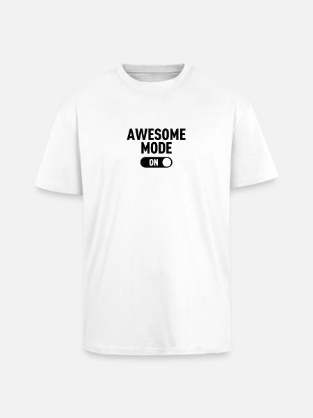 Awesome Mode - Oversized Heavyweight Unisex T-Shirt - Weiß
