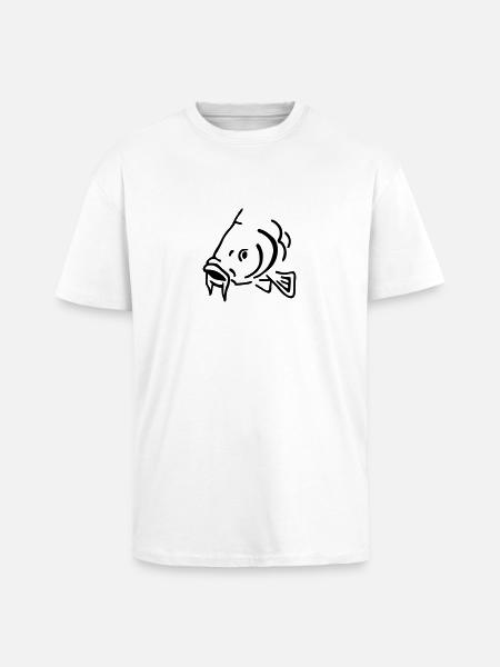 Poisson - T-shirt unisexe oversize épais - blanc