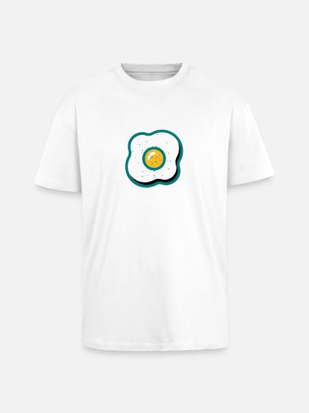 fried egg - Unisex Oversized Heavyweight T-shirt - white