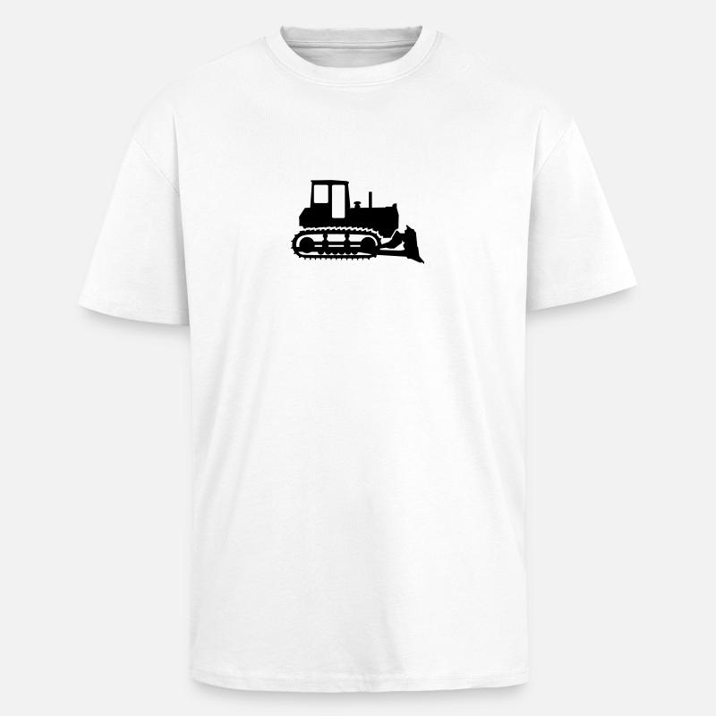Bulldozer - Oversized Heavyweight Unisex T-Shirt - Weiß
