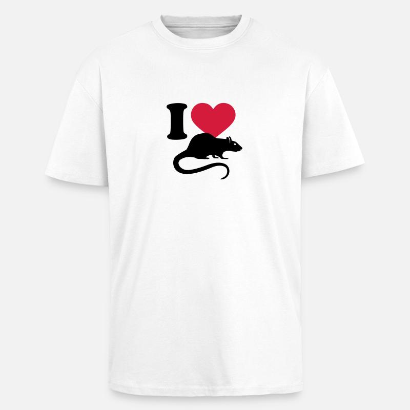Ratte - Oversized Heavyweight Unisex T-Shirt - Weiß