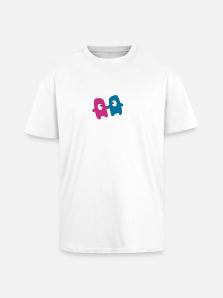 Monsters in love - Oversized Heavyweight Unisex T-Shirt - Weiß