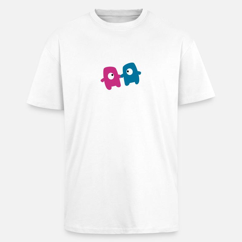 Monsters in love - Oversized Heavyweight Unisex T-Shirt - Weiß