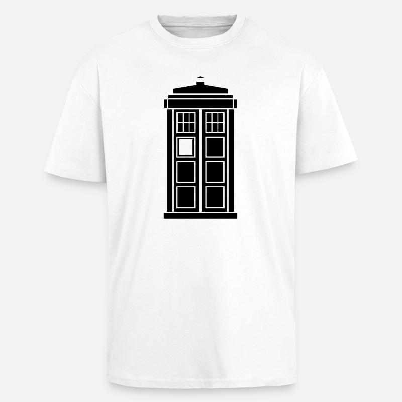 Tardis - Oversized Heavyweight Unisex T-Shirt - Weiß