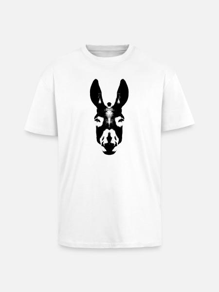 Esel / Kopf - Oversized Heavyweight Unisex T-Shirt - Weiß