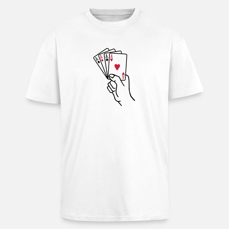 Poker - T-shirt unisexe oversize épais - blanc