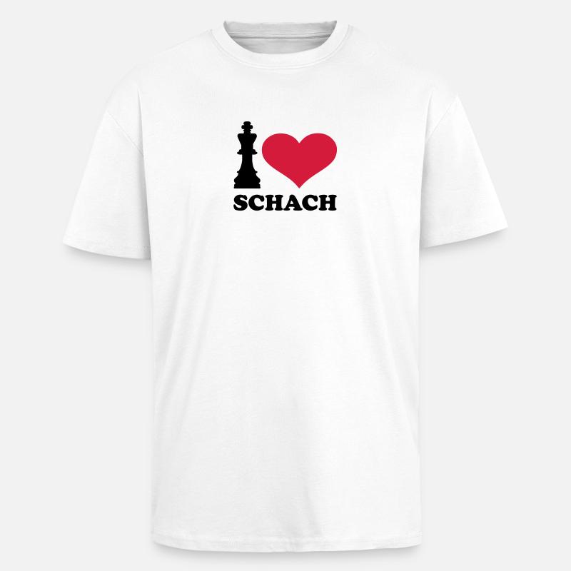 J'aime échecs - T-shirt unisexe oversize épais - blanc