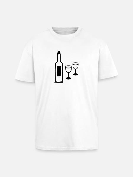 Wein & Weinglaeser - Oversized Heavyweight Unisex T-Shirt - Weiß