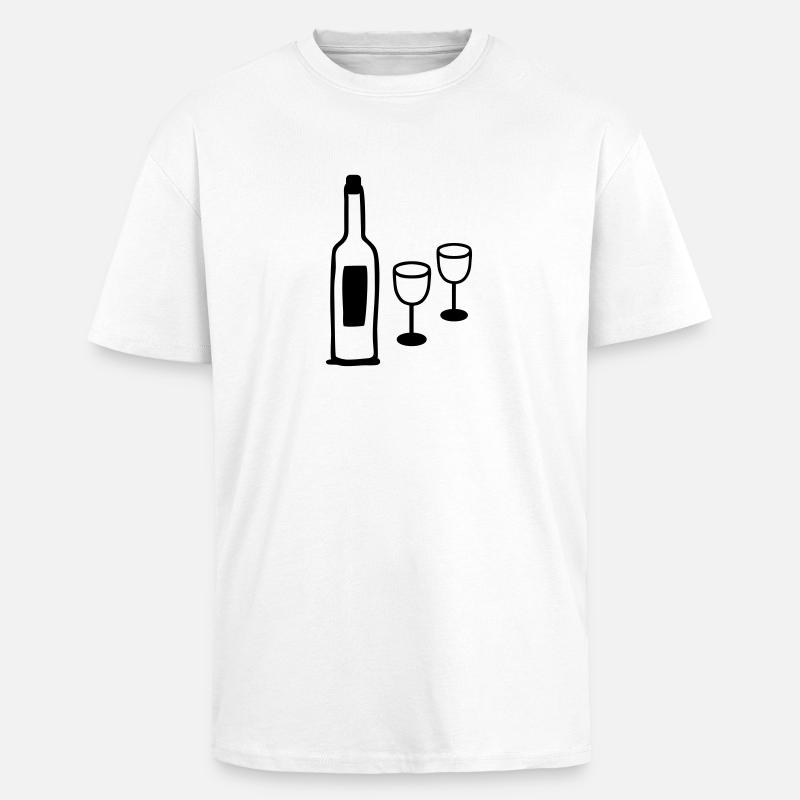 Wein & Weinglaeser - Oversized Heavyweight Unisex T-Shirt - Weiß