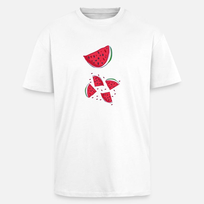 Pastèque - T-shirt unisexe oversize épais - blanc