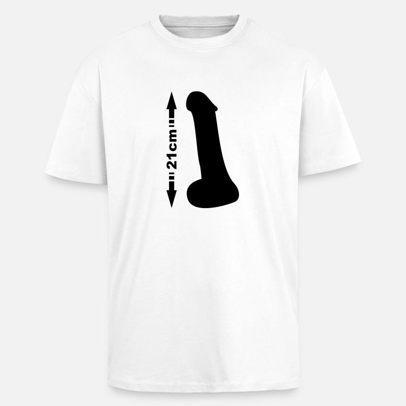 Penis 21cm - Oversized Heavyweight Unisex T-Shirt - Weiß