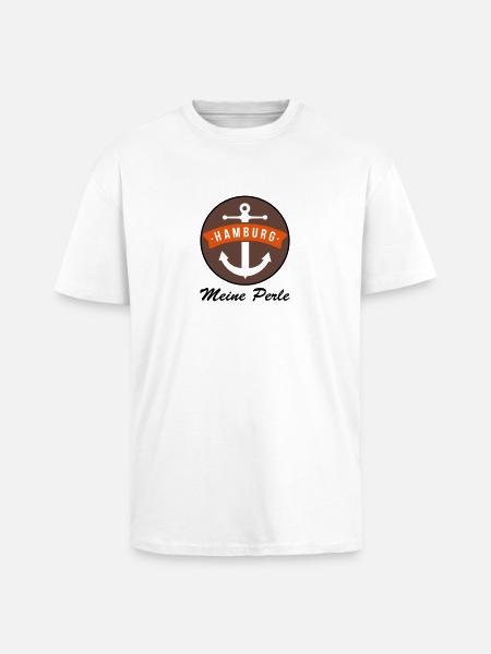 Hamburg meine Perle - Oversized Heavyweight Unisex T-Shirt - Weiß